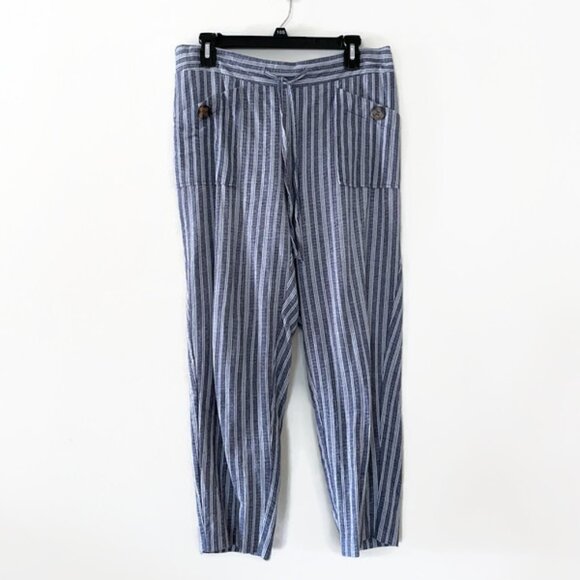 Striped drawstring capri pants - Picture 2 of 8